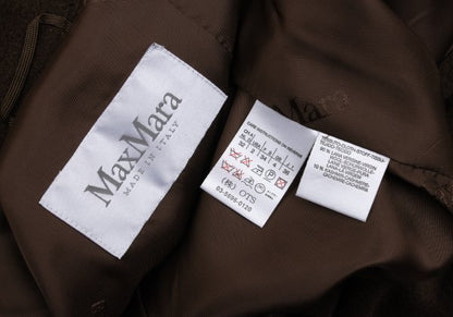 Max Mara Manuela Wool Cashmere Wrap Coat Dark Brown Size 36