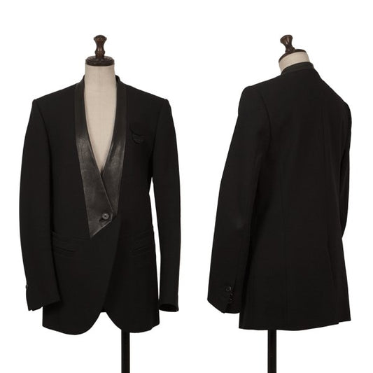 Neil Barrett Leather Paneled Lapel Jacket Size 40