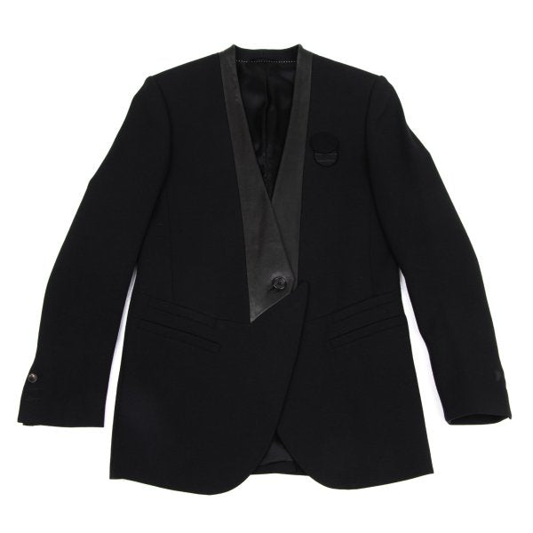 Neil Barrett Leather Paneled Lapel Jacket Size 40