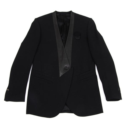 Neil Barrett Leather Paneled Lapel Jacket Size 40