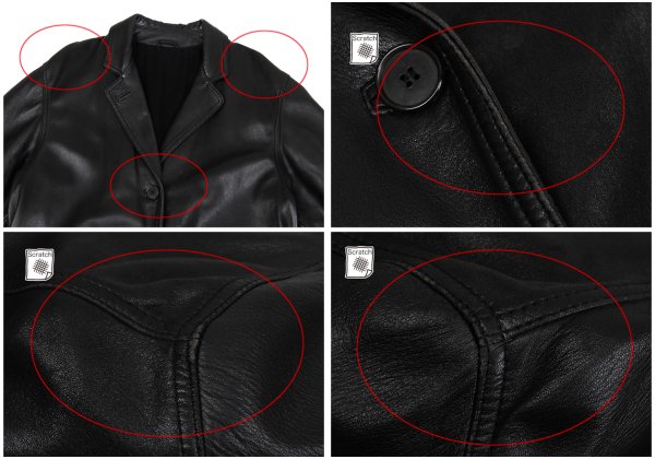RUFFO Stitched Leather Tailored Blazer Black Size L