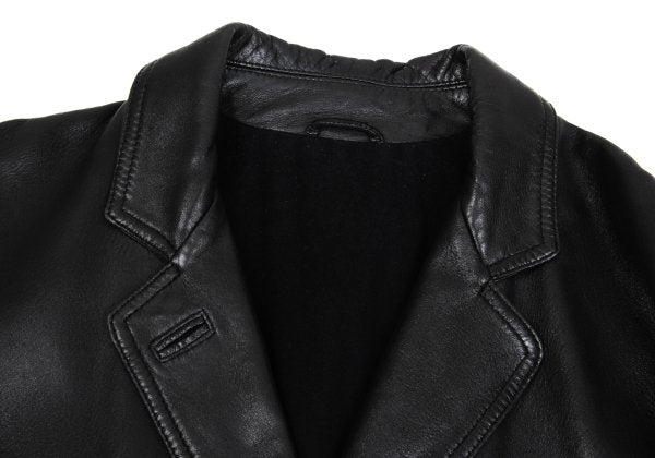 RUFFO Stitched Leather Tailored Blazer Black Size L
