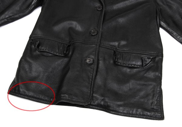 RUFFO Stitched Leather Tailored Blazer Black Size L