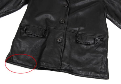 RUFFO Stitched Leather Tailored Blazer Black Size L
