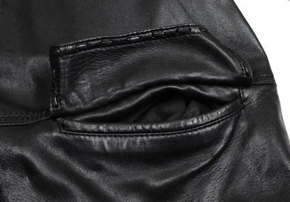 RUFFO Stitched Leather Tailored Blazer Black Size L