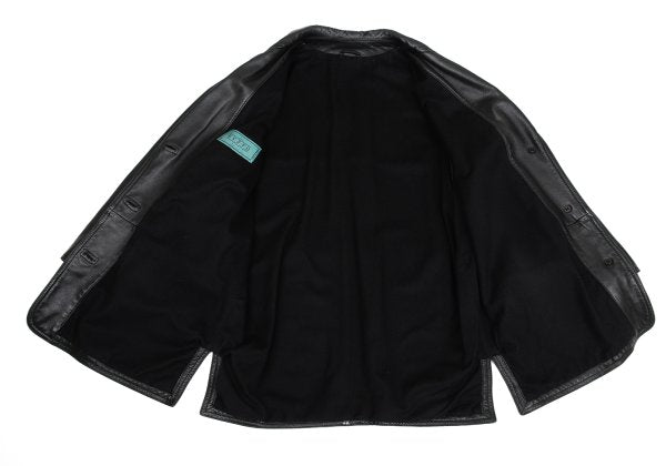 RUFFO Stitched Leather Tailored Blazer Black Size L