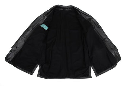 RUFFO Stitched Leather Tailored Blazer Black Size L