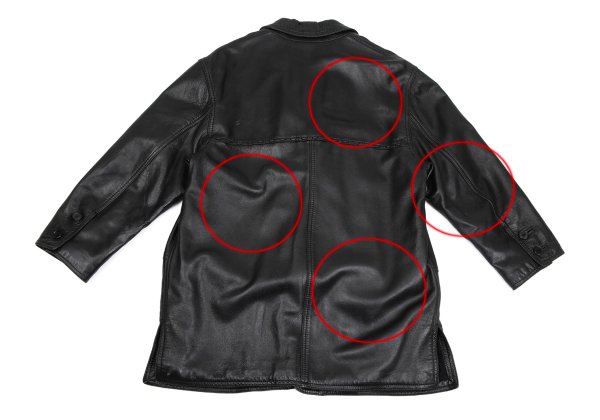 RUFFO Stitched Leather Tailored Blazer Black Size L
