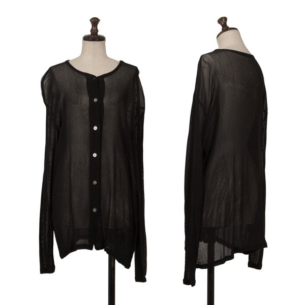 ISSEY MIYAKE PERMANENTE Sheer Cardigan Black Size M