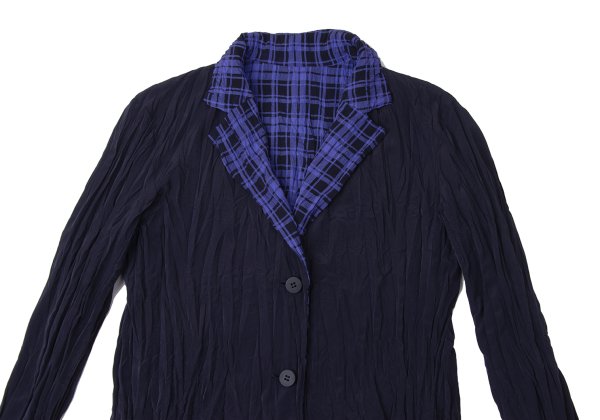 ISSEY MIYAKE Reversible Check Twist Pleat Jacket Size 2
