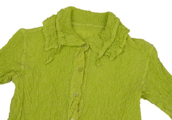 ISSEY MIYAKE me Cauliflower String Button Up Green Shirt Size F