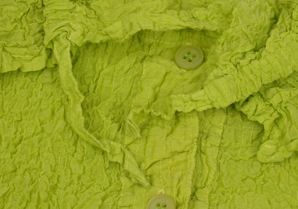 ISSEY MIYAKE me Cauliflower String Button Up Green Shirt Size F
