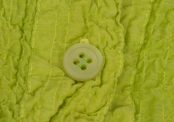 ISSEY MIYAKE me Cauliflower String Button Up Green Shirt Size F