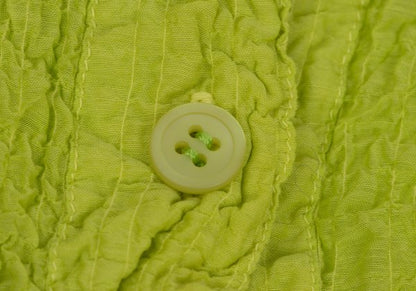 ISSEY MIYAKE me Cauliflower String Button Up Green Shirt Size F