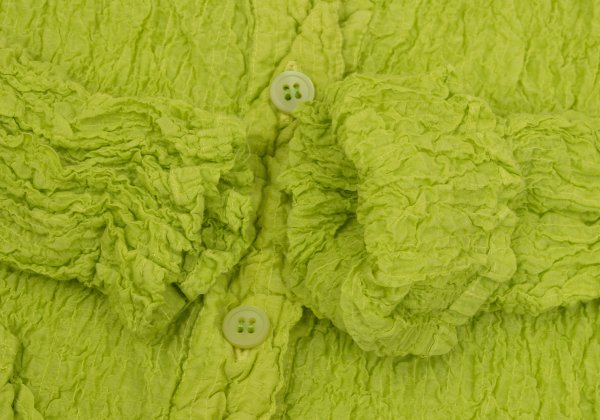 ISSEY MIYAKE me Cauliflower String Button Up Green Shirt Size F