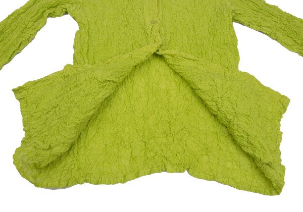 ISSEY MIYAKE me Cauliflower String Button Up Green Shirt Size F