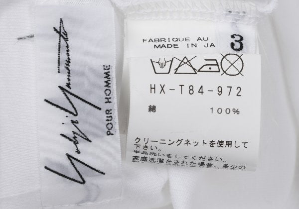 Yohji Yamamoto POUR HOMME Feather Print T-Shirt White Size 3