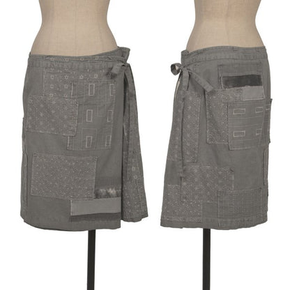 COMME des GARCONS Tricot Dyed Patchwork Skirt Gray Size S