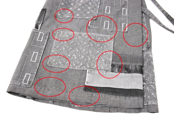 COMME des GARCONS Tricot Dyed Patchwork Skirt Gray Size S