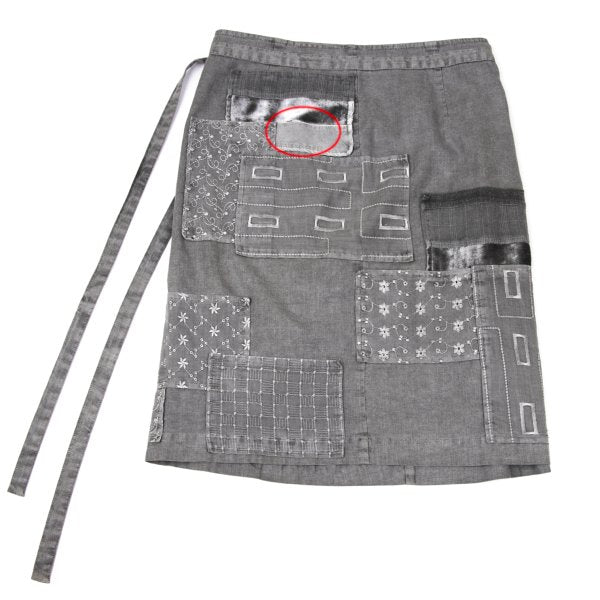 COMME des GARCONS Tricot Dyed Patchwork Skirt Gray Size S