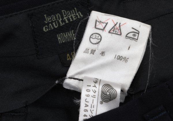 Jean Paul GAULTIER HOMME Wool Pleated Pants Blue Size 48