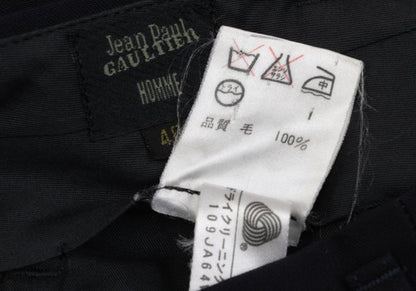 Jean Paul GAULTIER HOMME Wool Pleated Pants Blue Size 48