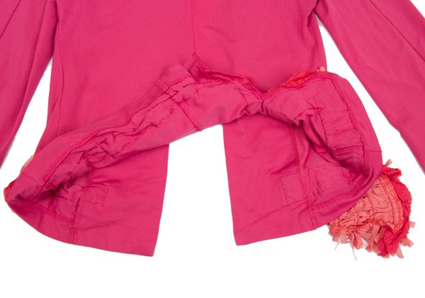 COMME des GARCONS Garment Dyed Frill Tape Jacket Pink Size M