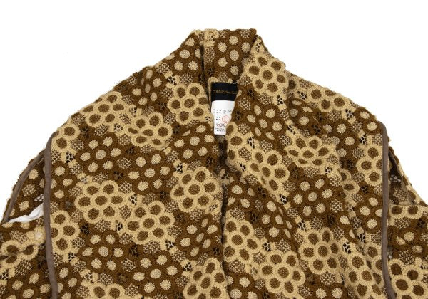 COMME des GARCONS 99AW Embroidered Wrap Jacket Brown Size S