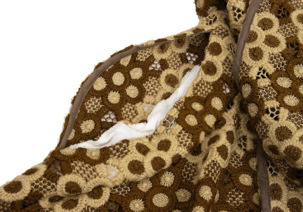 COMME des GARCONS 99AW Embroidered Wrap Jacket Brown Size S