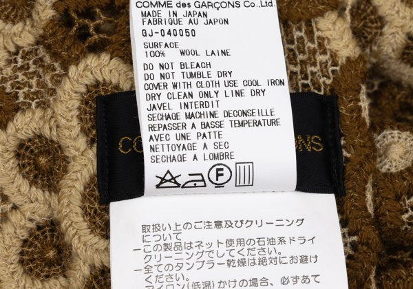 COMME des GARCONS 99AW Embroidered Wrap Jacket Brown Size S