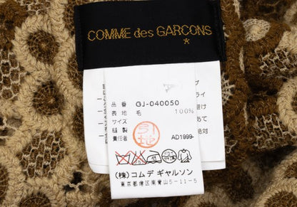 COMME des GARCONS 99AW Embroidered Wrap Jacket Brown Size S
