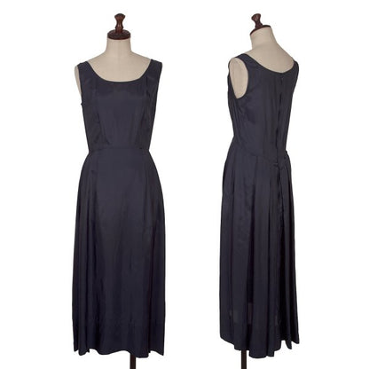 COMME des GARCONS Box Pleat Sleeveless Dress Navy Size S
