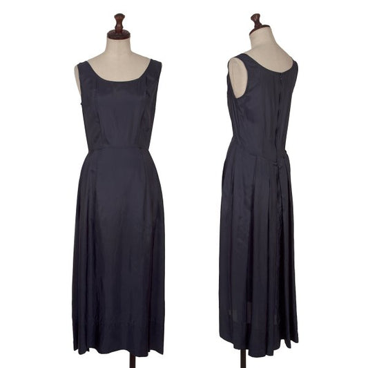 COMME des GARCONS Box Pleat Sleeveless Dress Navy Size S