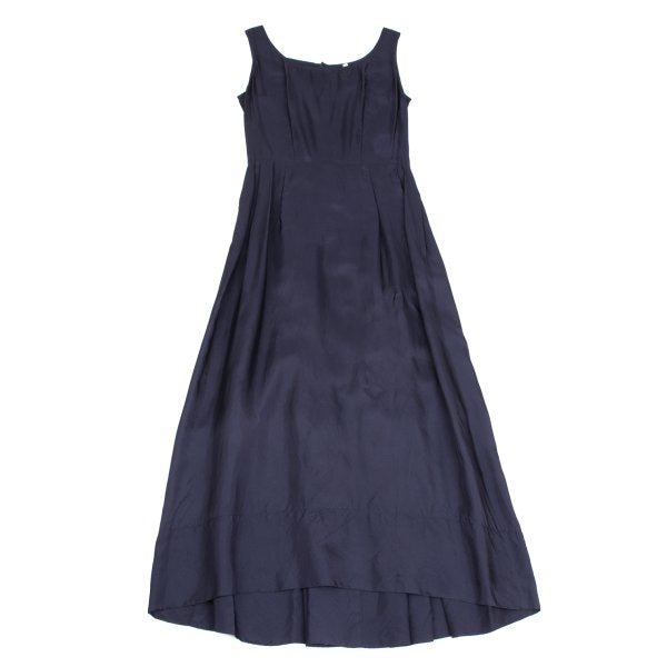COMME des GARCONS Box Pleat Sleeveless Dress Navy Size S