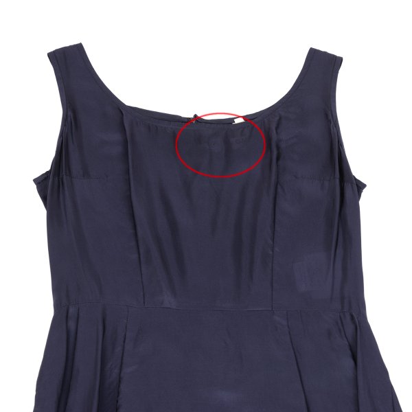 COMME des GARCONS Box Pleat Sleeveless Dress Navy Size S