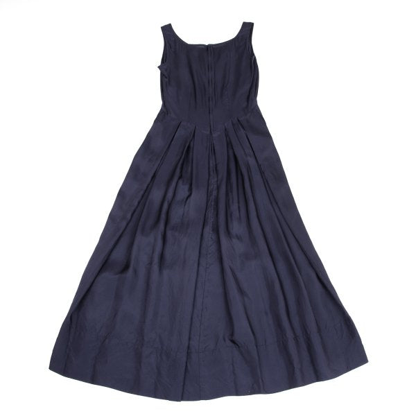 COMME des GARCONS Box Pleat Sleeveless Dress Navy Size S