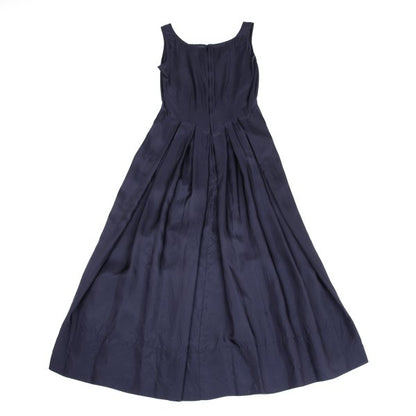 COMME des GARCONS Box Pleat Sleeveless Dress Navy Size S