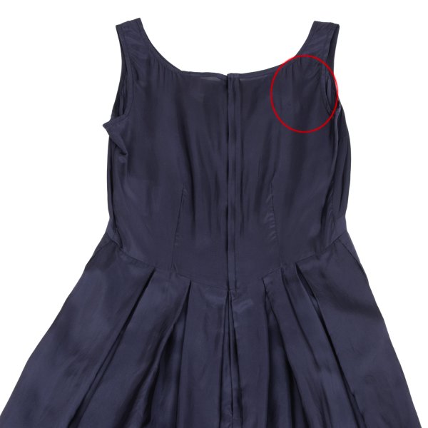COMME des GARCONS Box Pleat Sleeveless Dress Navy Size S