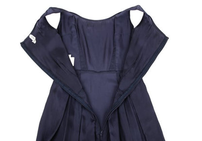 COMME des GARCONS Box Pleat Sleeveless Dress Navy Size S