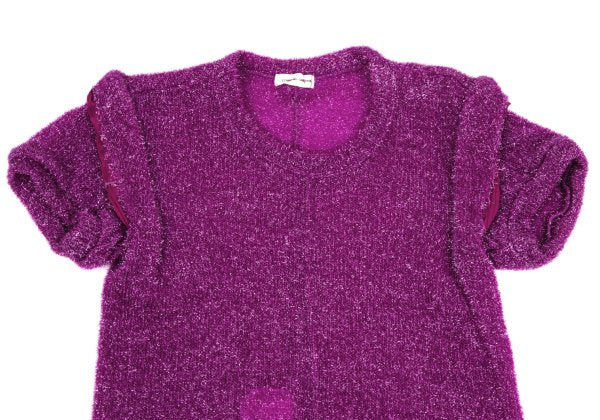 COMME des GARCONS 99AW Nylon Tuck Sweater Purple Size S