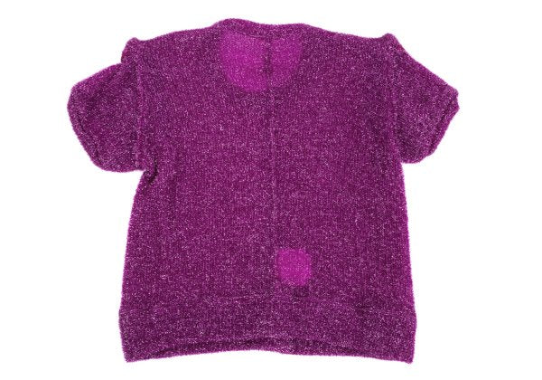 COMME des GARCONS 99AW Nylon Tuck Sweater Purple Size S