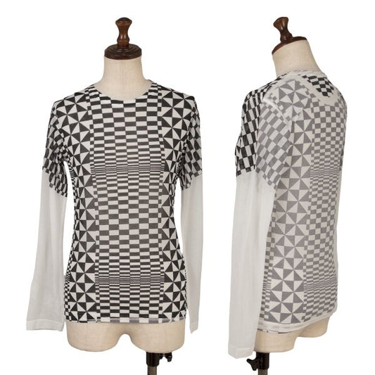 COMME des GARCONS Sheer Checker Print Top Black Size S