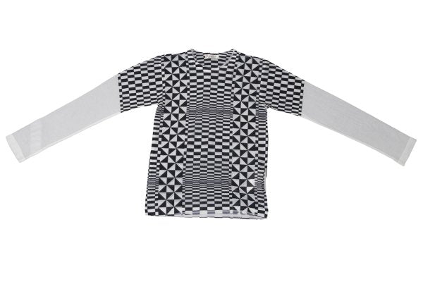 COMME des GARCONS Sheer Checker Print Top Black Size S