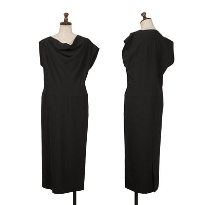 tricot COMME des GARCONS Wool Drape Neck Dress Black Size S