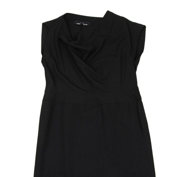 tricot COMME des GARCONS Wool Drape Neck Dress Black Size S