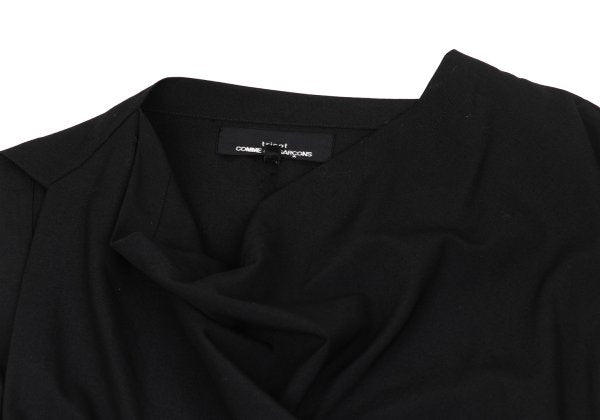 tricot COMME des GARCONS Wool Drape Neck Dress Black Size S