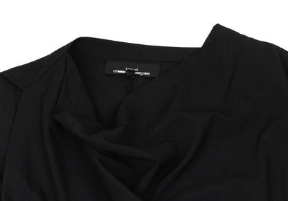 tricot COMME des GARCONS Wool Drape Neck Dress Black Size S