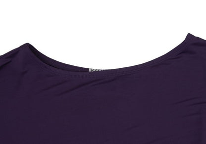 ISSEY MIYAKE Asymmetric Stretch Tunic Purple Blouse Size 2