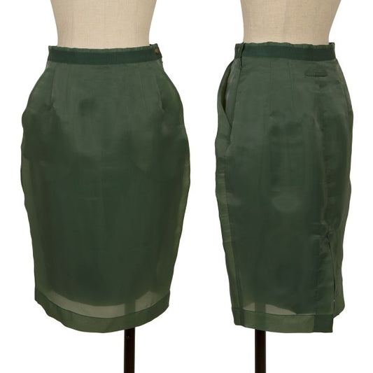 Jean Paul GAULTIER Poly A-Line Vent Skirt Green Size 40