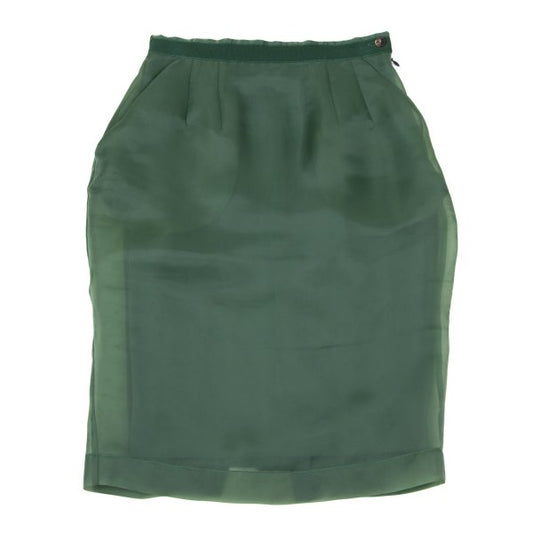Jean Paul GAULTIER Poly A-Line Vent Skirt Green Size 40